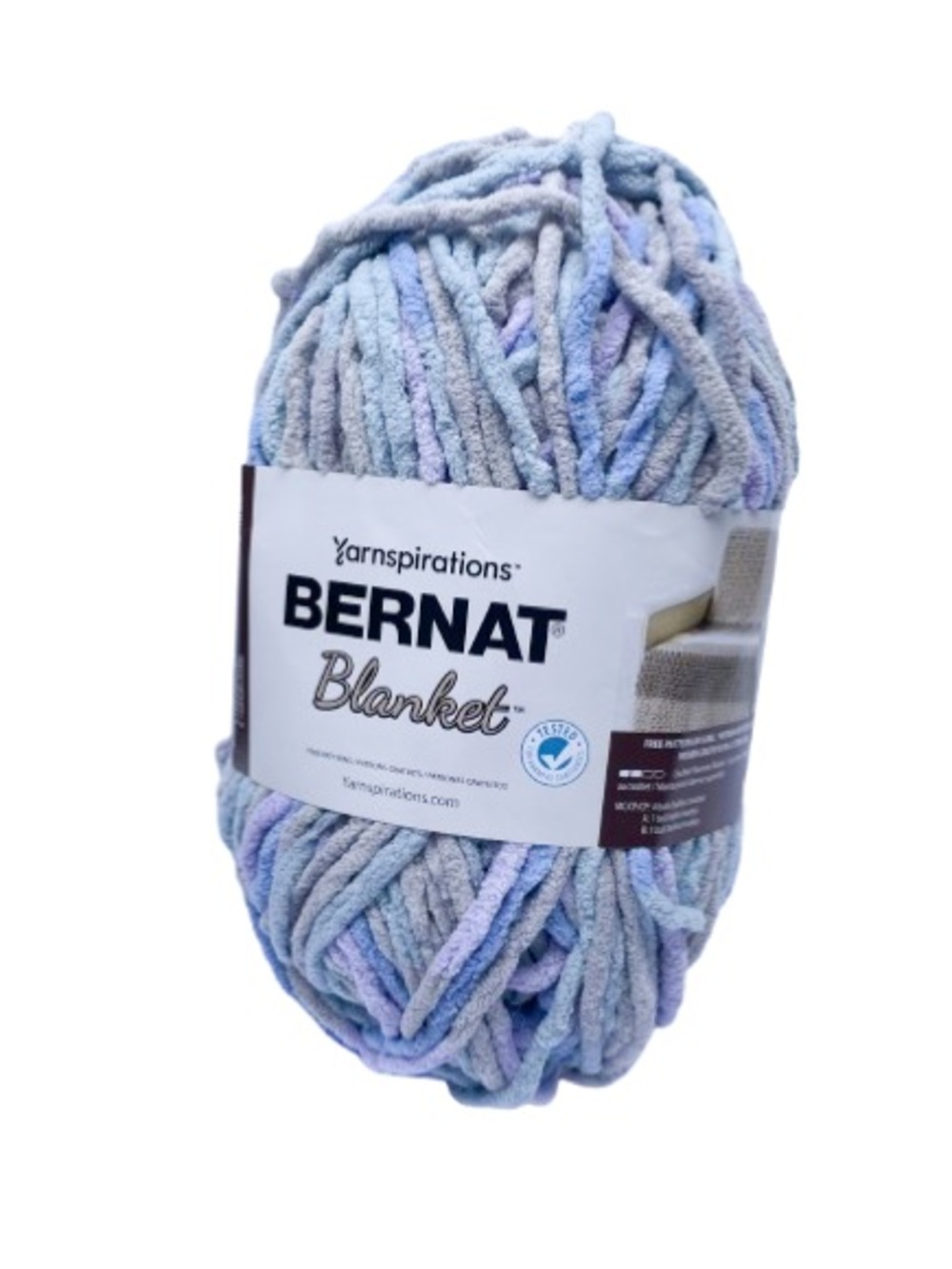 Bernat Blanket Yarn Skein in “Overcast” - 100% Polyester - Blue/Gray/Purple